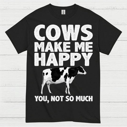 Cows Make Me Happy Funny Cow T Shirt