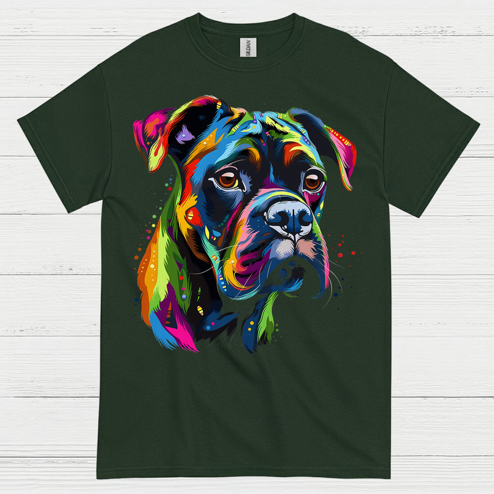 Colorful Boxer Dog Art T Shirt