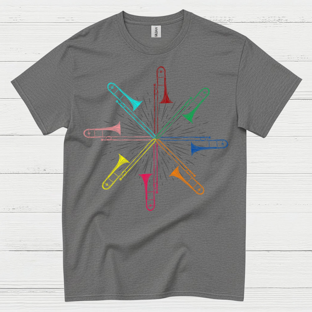 Color Burst Trombone Art T Shirt