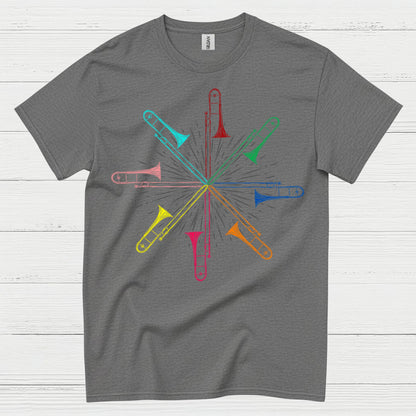 Color Burst Trombone Art T Shirt