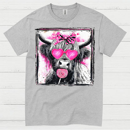 Cute Cow Heart Glasses T Shirt