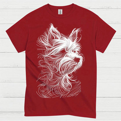 Artistic Dog Line Portrait T Shirt