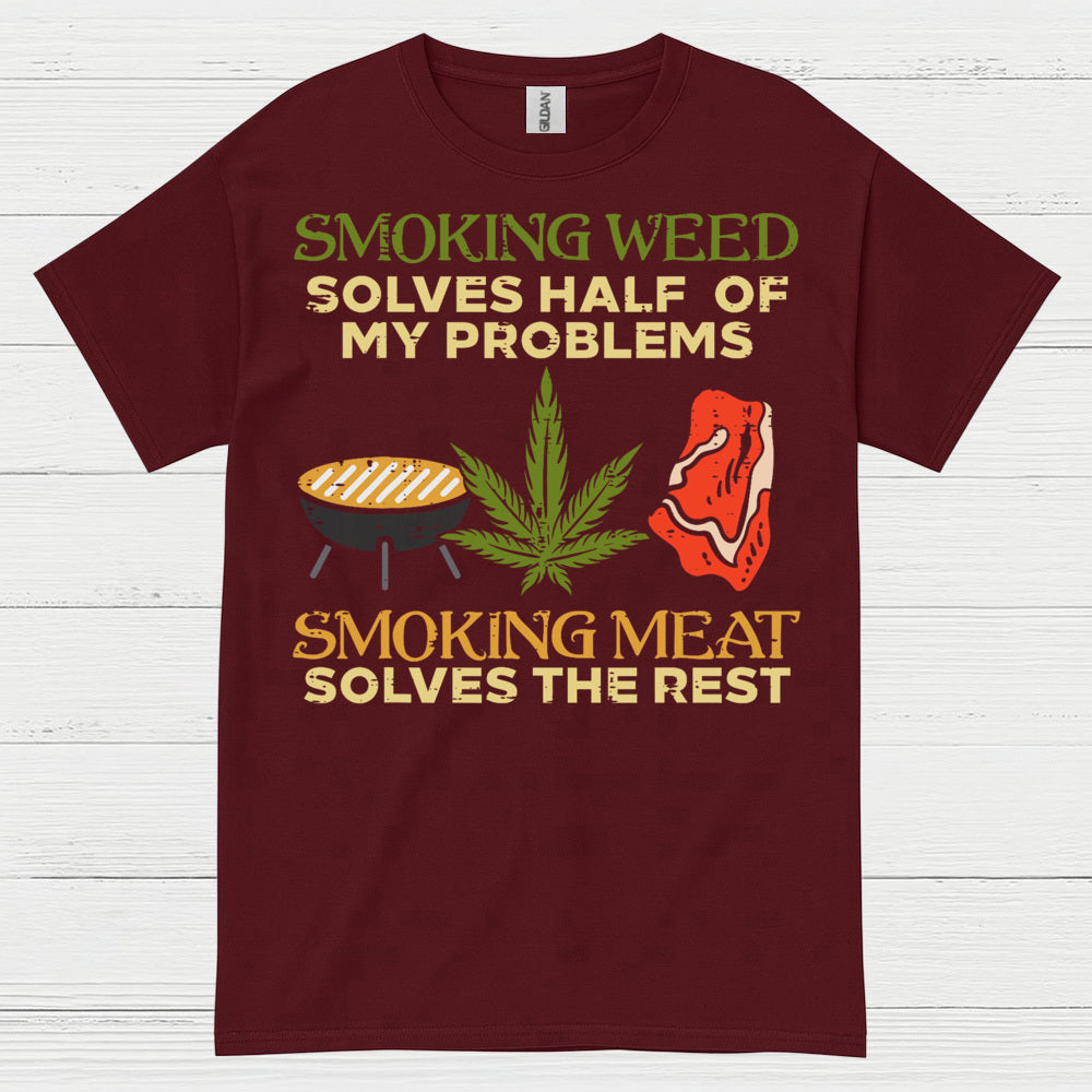Smoking Weed Smoking Meat T Shirt