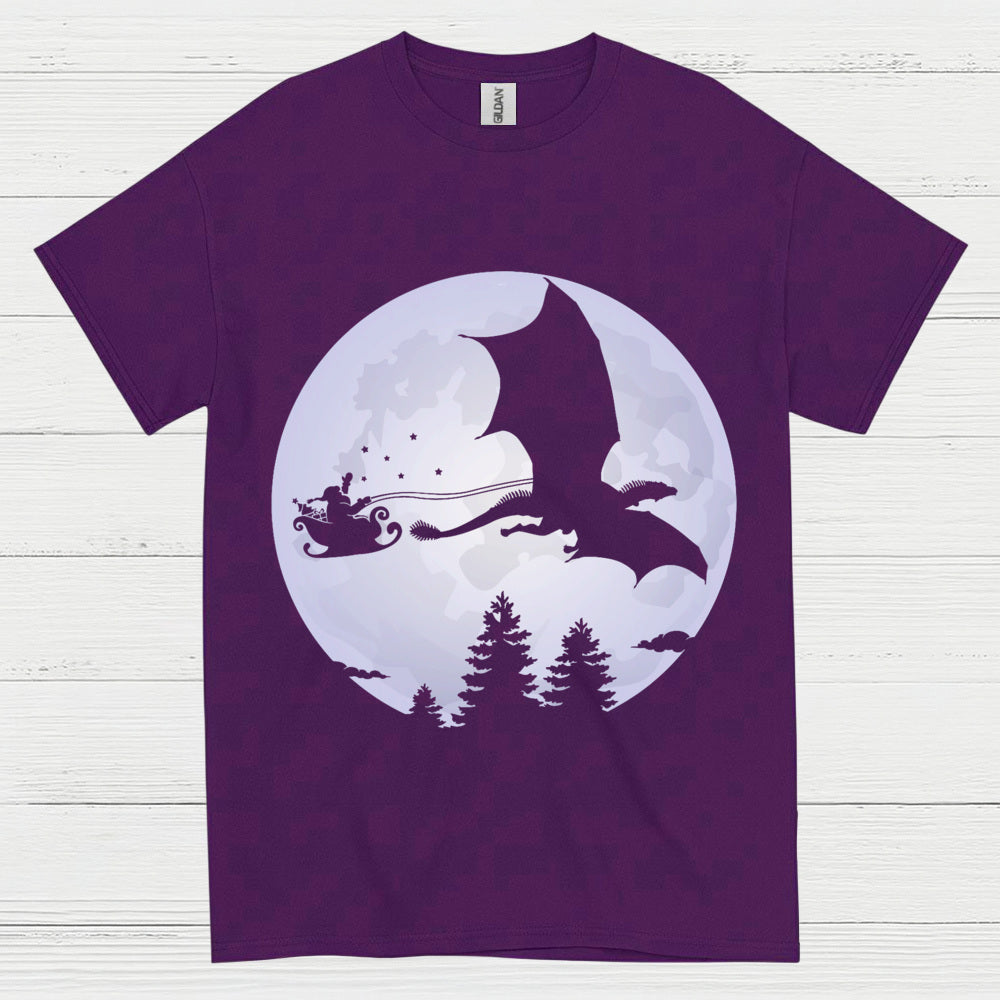 Santa Dragon Moon T Shirt