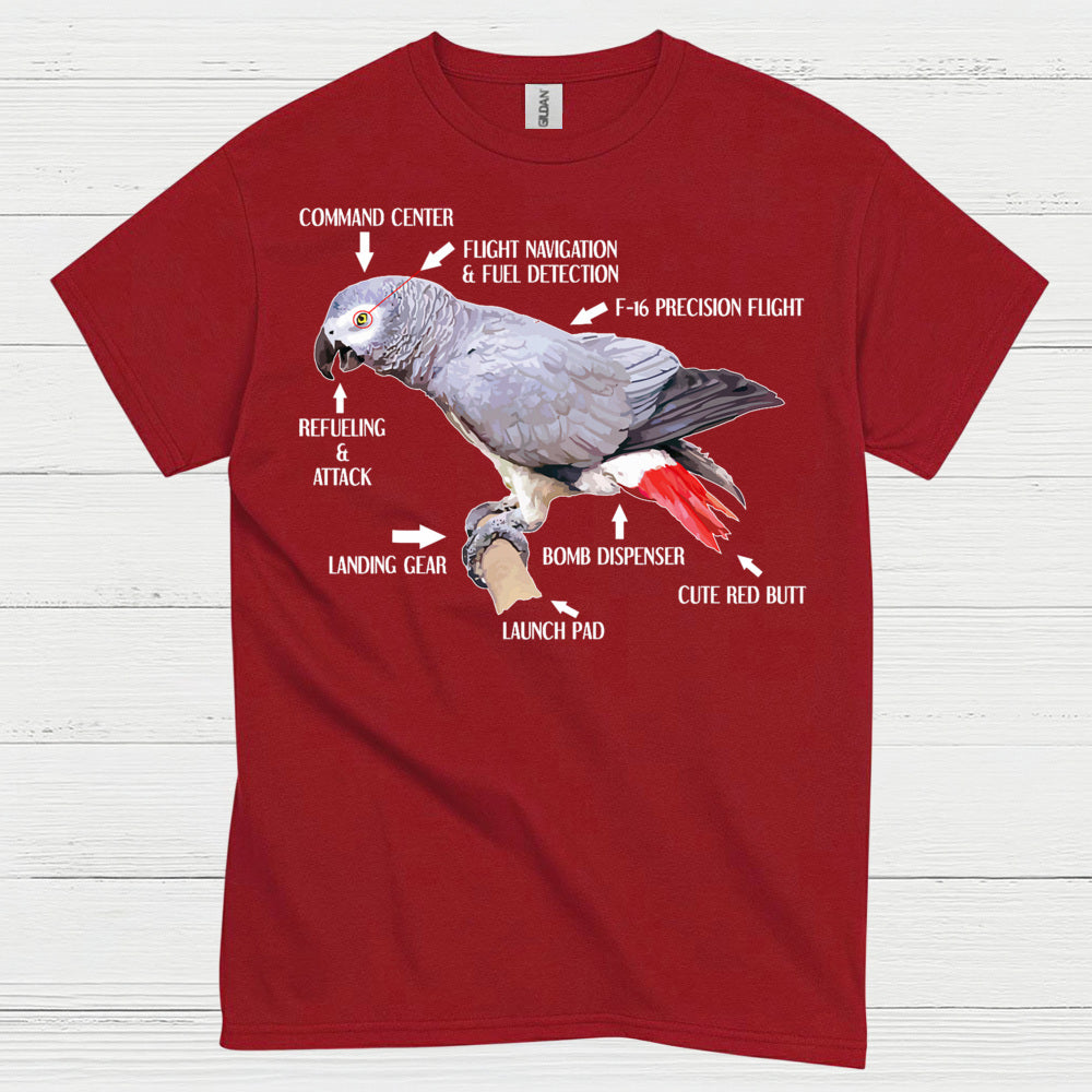 Funny Parrot Anatomy Humor T Shirt