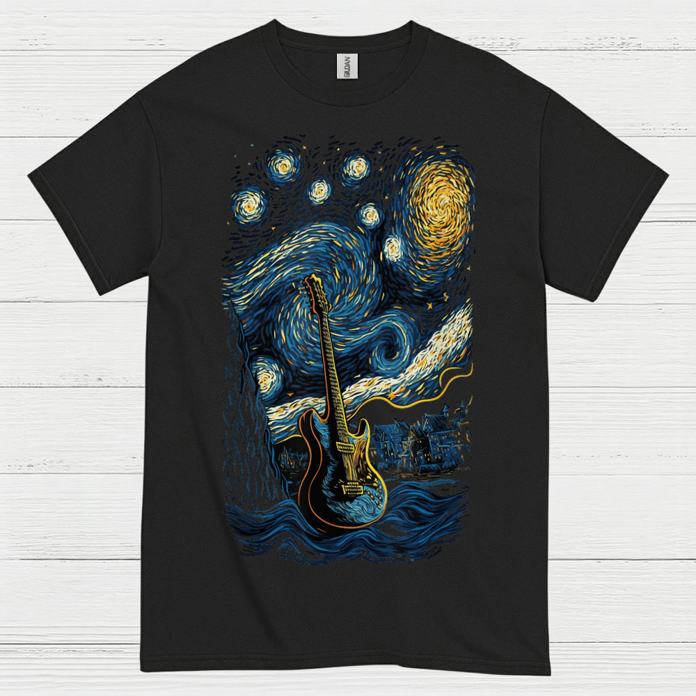 Starry Night Guitar T Shirt