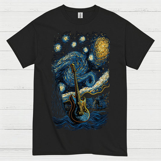 Starry Night Guitar T Shirt