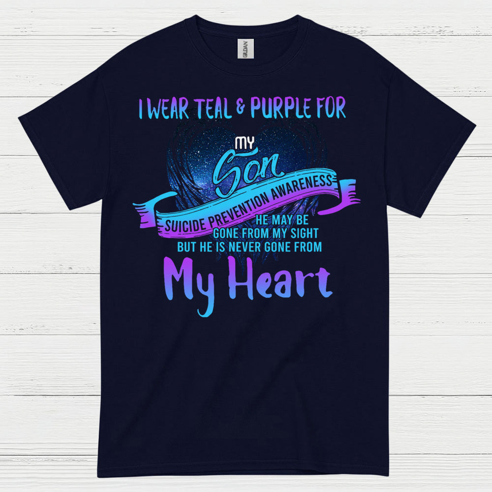 I Wear Teal Purple For My Son Memory T Shirt