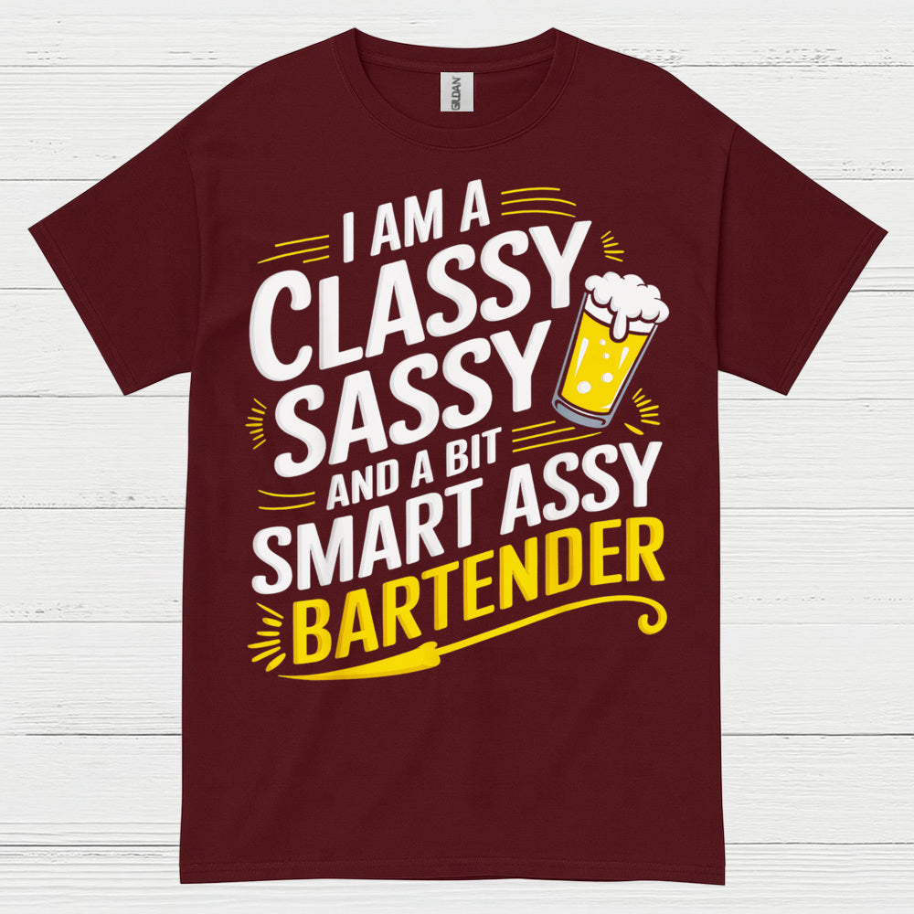 Classy Sassy Bartender Humor T Shirt