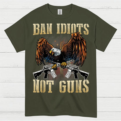 Ban Idiots Not Guns Patriotic Eagle T Shirt