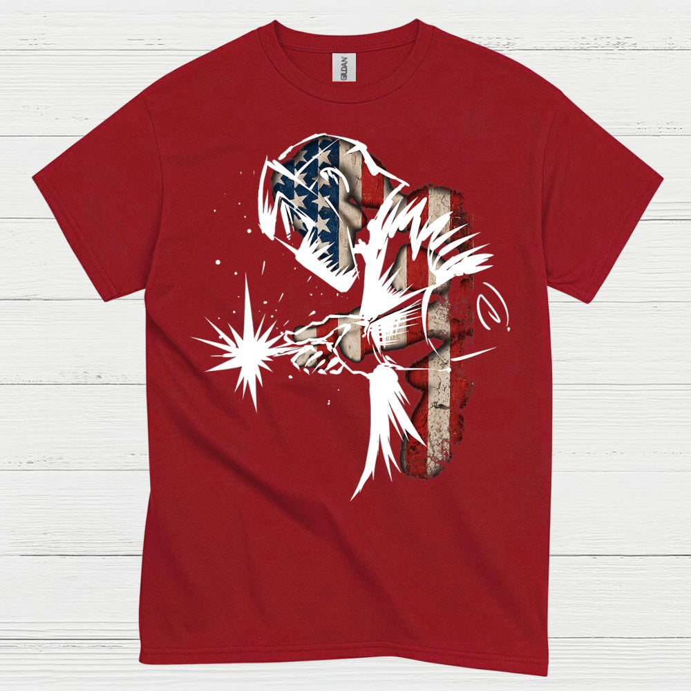 Patriotic American Flag Welding T Shirt