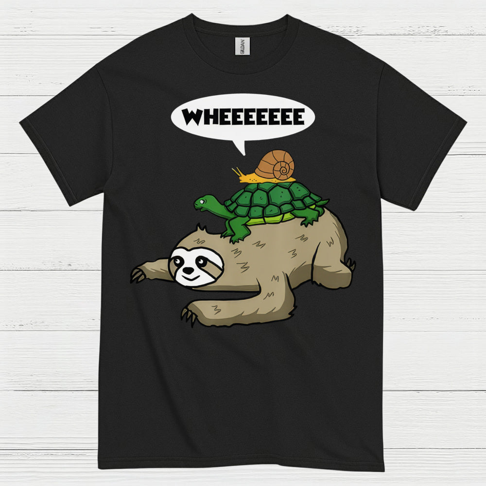 Wheeeee Sloth Turtle Funny T Shirt