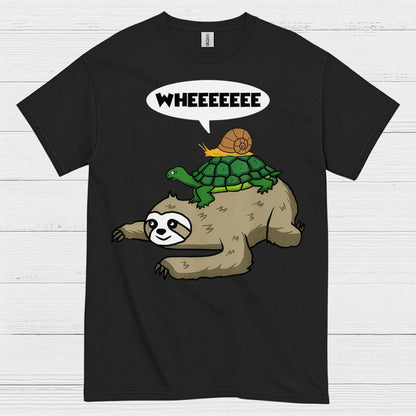 Wheeeee Sloth Turtle Funny T Shirt