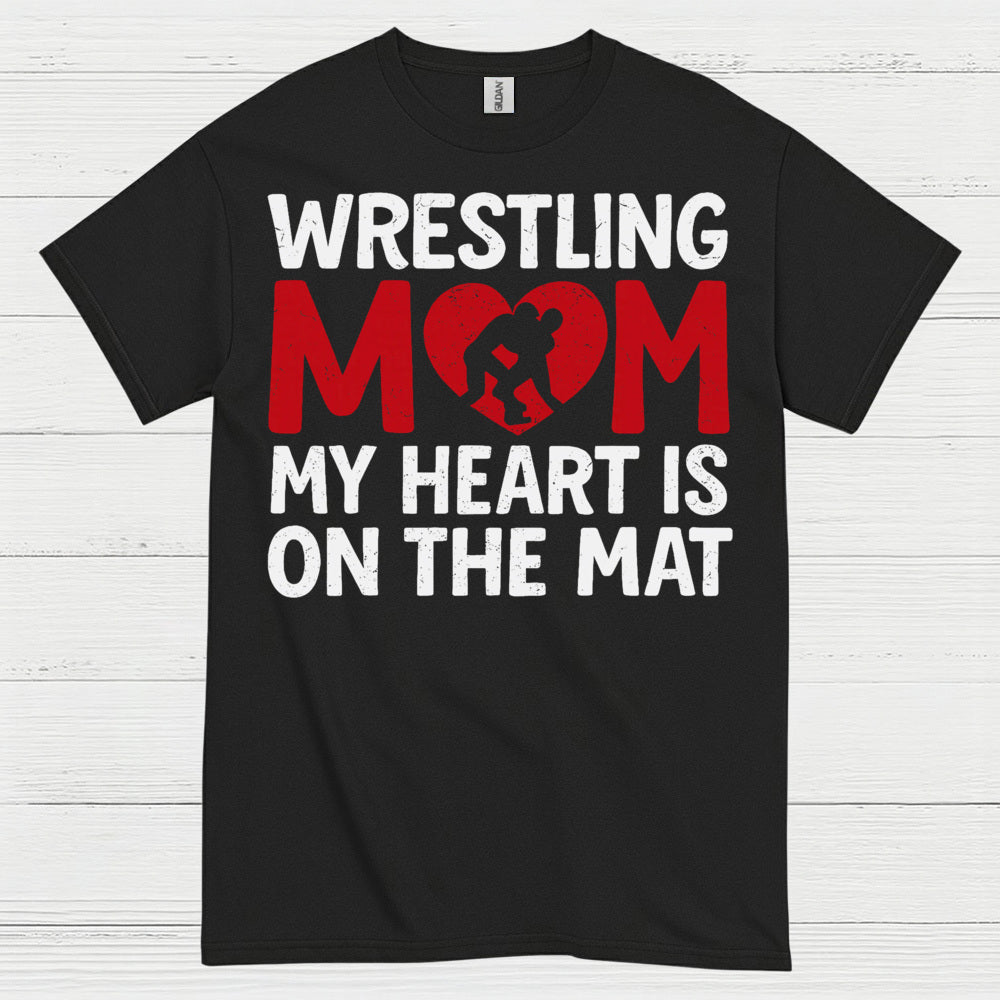 Wrestling Mom Heart On The Mat T Shirt