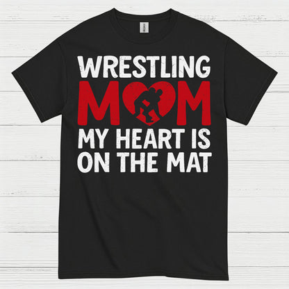 Wrestling Mom Heart On The Mat T Shirt