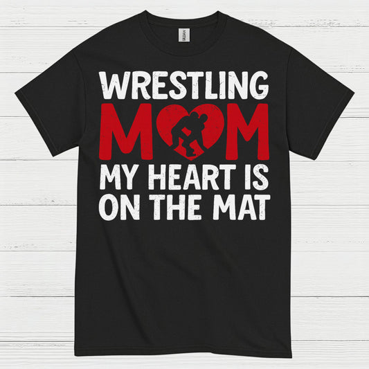 Wrestling Mom Heart On The Mat T Shirt