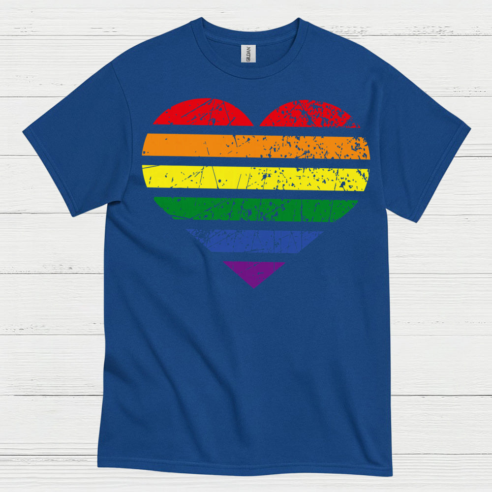 Vintage Rainbow Heart Pride T Shirt