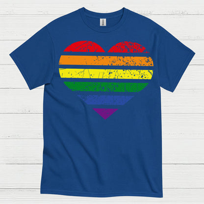 Vintage Rainbow Heart Pride T Shirt