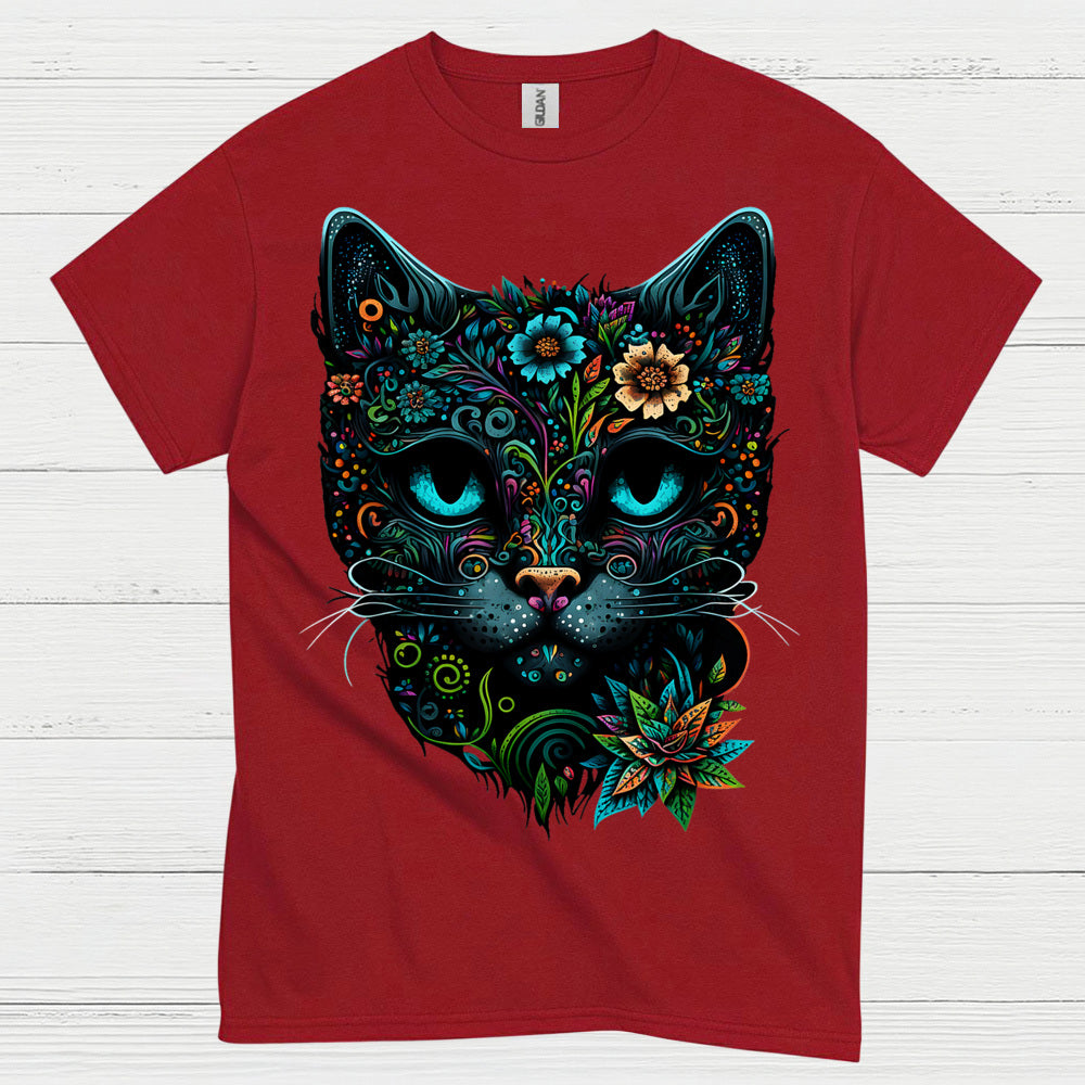 Floral Cat Art T Shirt
