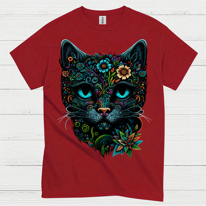 Floral Cat Art T Shirt