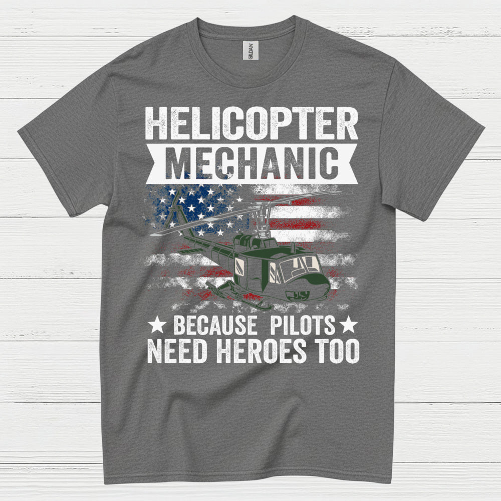 Helicopter Mechanic Heroes Aviation T Shirt