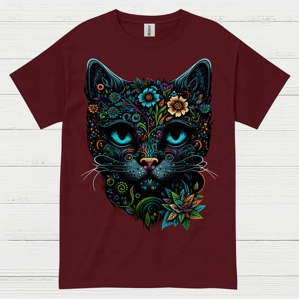 Floral Cat Art T Shirt