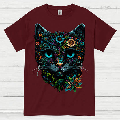 Floral Cat Art T Shirt