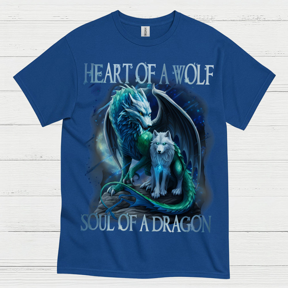 Heart Of A Wolf Soul Of A Dragon T Shirt