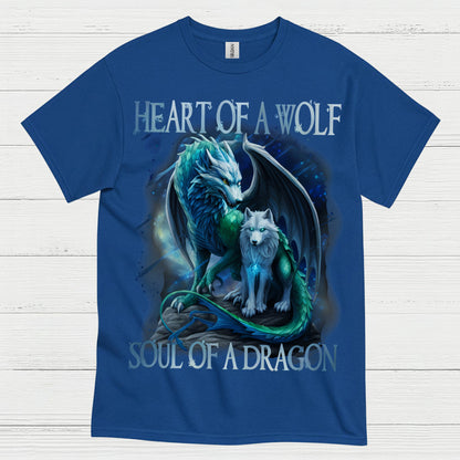 Heart Of A Wolf Soul Of A Dragon T Shirt