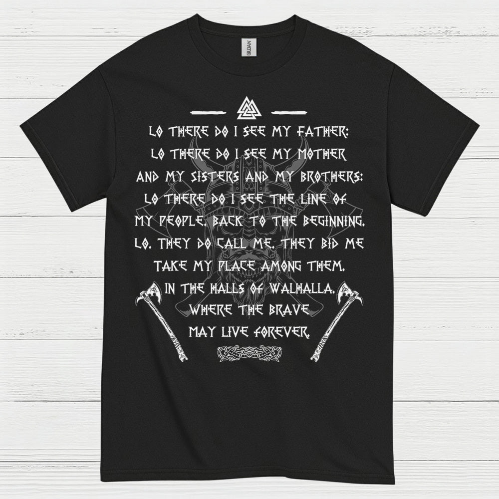 Viking Valhalla Warrior Prayer T Shirt