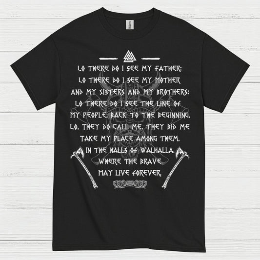 Viking Valhalla Warrior Prayer T Shirt