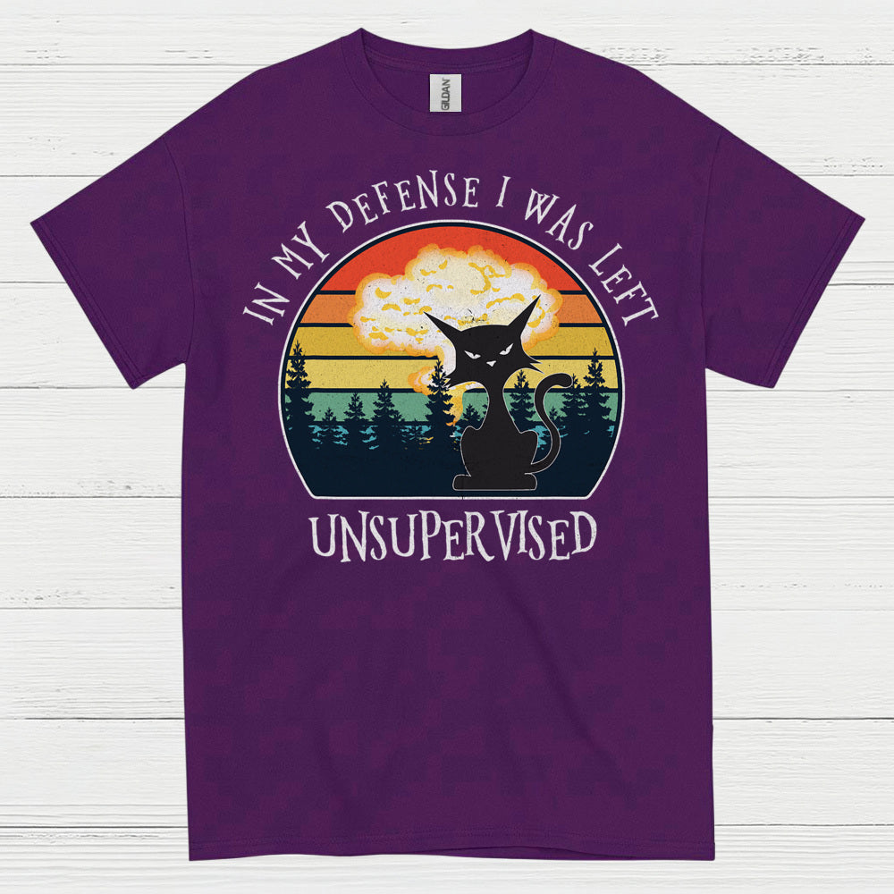 Unsupervised Cat Defense Humor T Shirt