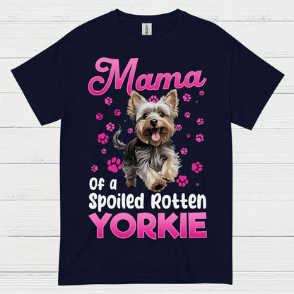 Cute Yorkie Mama Spoiled Dog Mom T Shirt