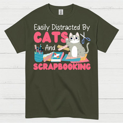 Easily Distracted By Cats And Scrapbooking T Shirt