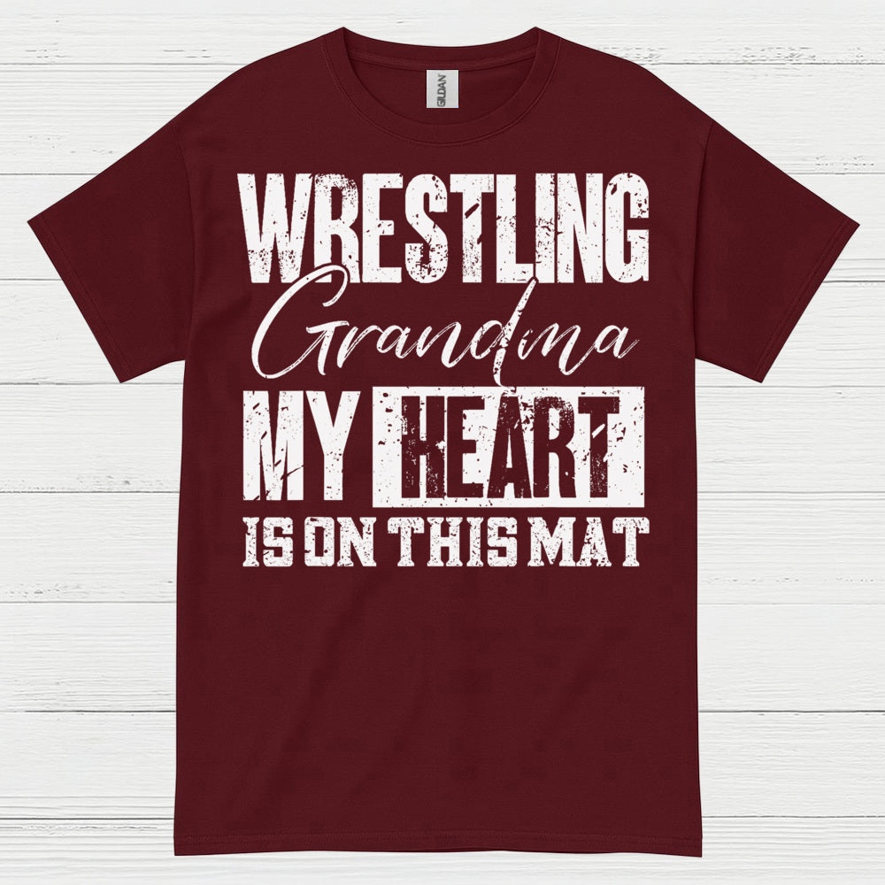 Wrestling Grandma Heart on the Mat T Shirt
