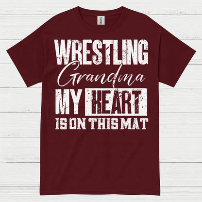Wrestling Grandma Heart on the Mat T Shirt