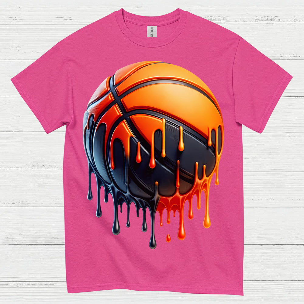 Dripping Basketball Graphic T Shirt