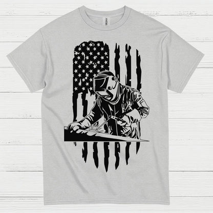 American Flag Welder T Shirt