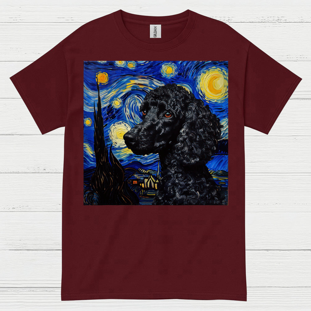 Elegant Poodle Starry Night Art T Shirt