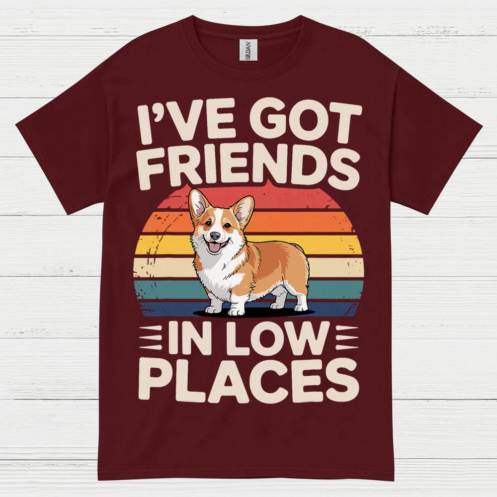Friends In Low Places Corgi Retro T Shirt