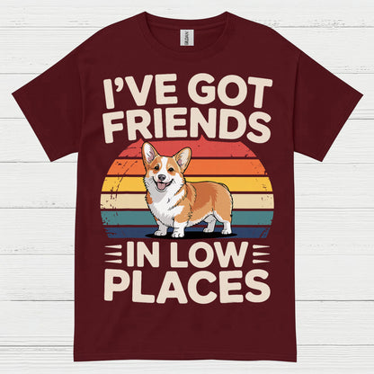 Friends In Low Places Corgi Retro T Shirt