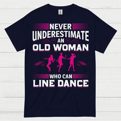 Line Dance Old Woman Funny T Shirt
