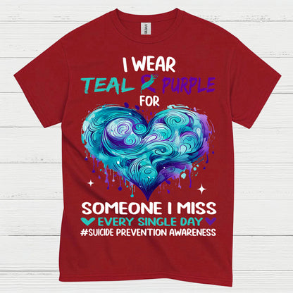 Teal Purple Awareness Message T Shirt