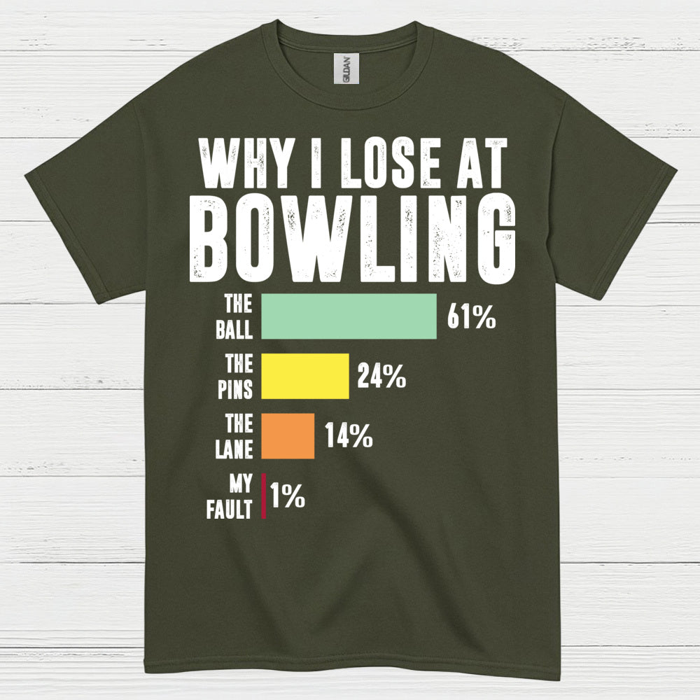 Why I Lose Bowling Funny Chart T Shirt