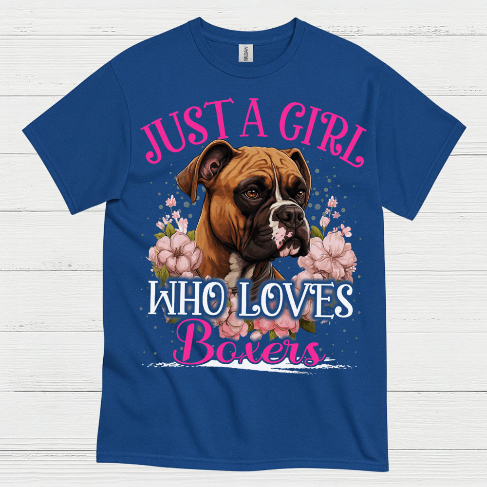 Just A Girl Who Loves Boxers T Shirt