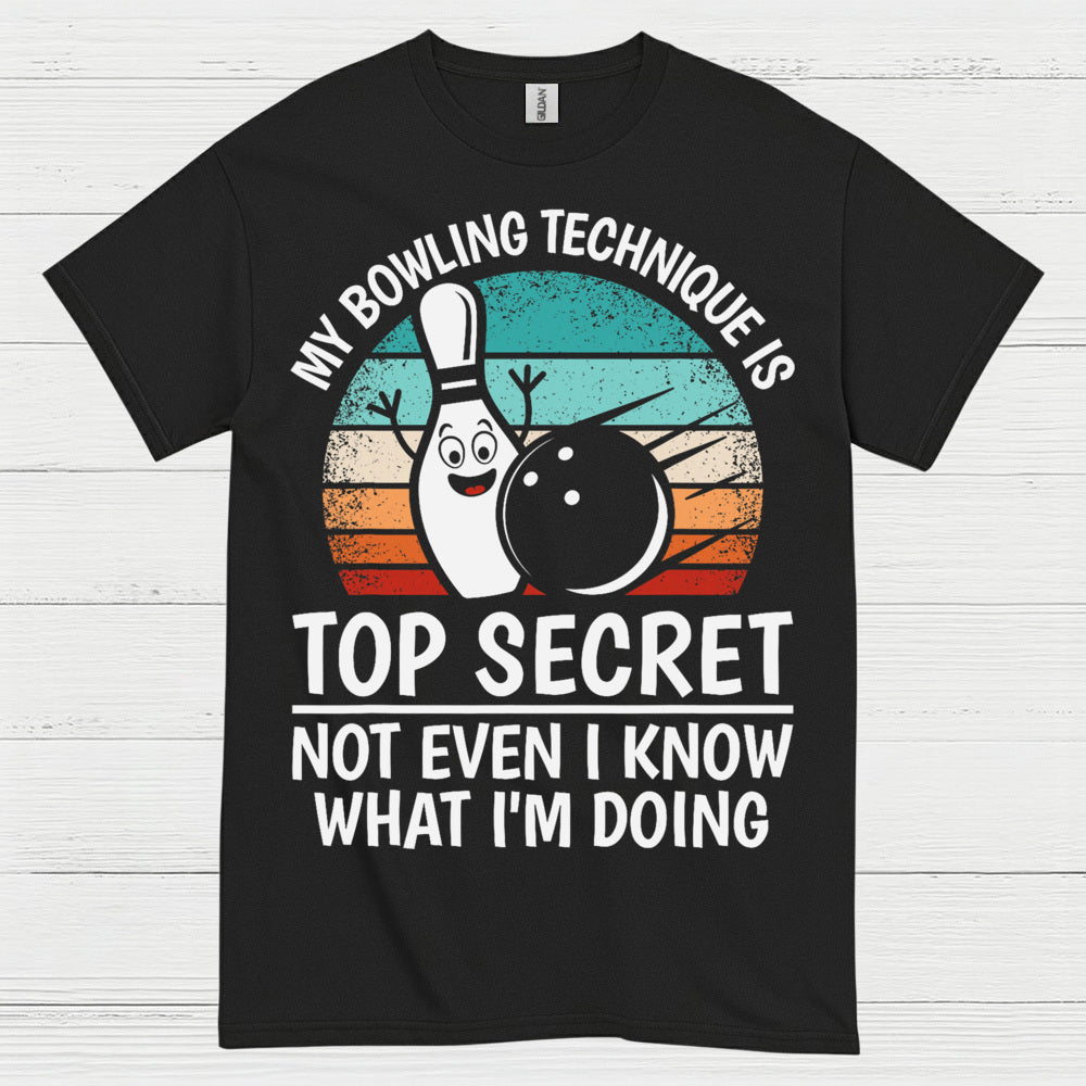 Top Secret Bowling Vintage Funny T Shirt