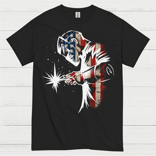 Patriotic American Flag Welding T Shirt