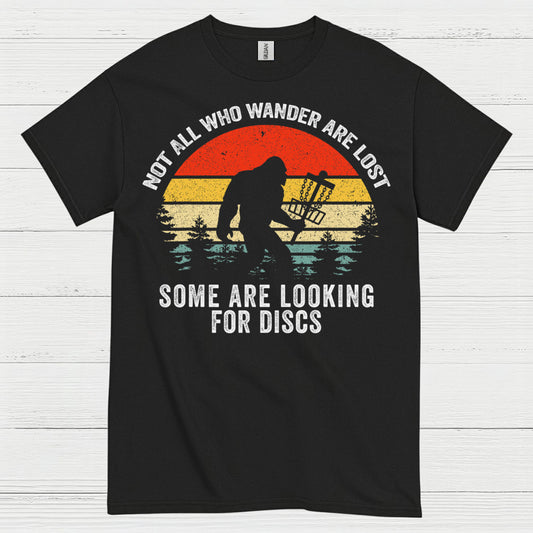 Not All Who Wander Disc Golf Bigfoot T Shirt