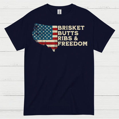 Brisket Butts Ribs And Freedom BBQ T Shirt