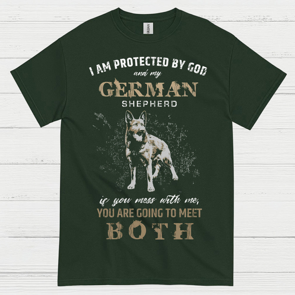 Protected By God And German Shepherd T Shirt